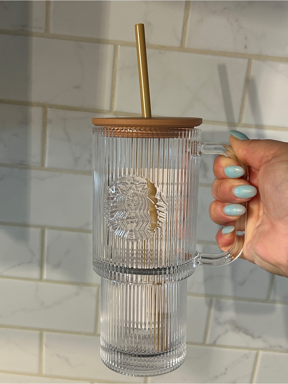 Starbucks Cold Cup Ribbed Tumbler with Handle, Lid and Straw - Picture 8 of 9